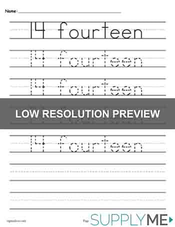 Number tracing worksheet