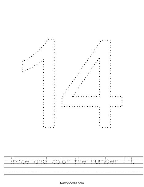 Trace and color the number worksheet