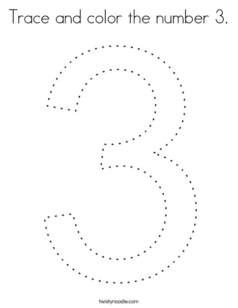 Trace and color the number coloring page