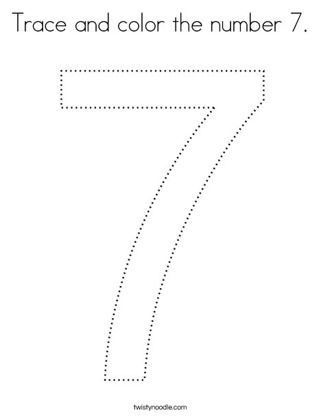 Trace and color the number coloring page