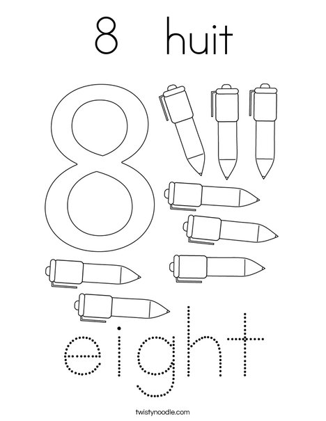 Huit coloring page