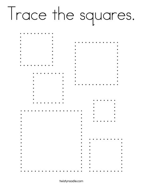 Trace the squares coloring page