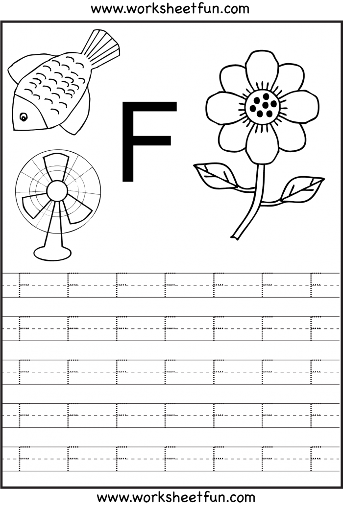 Trace the letter f worksheets