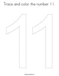 Trace and color the number coloring page