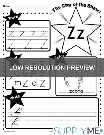 Letter z worksheet tracing coloring writing more â