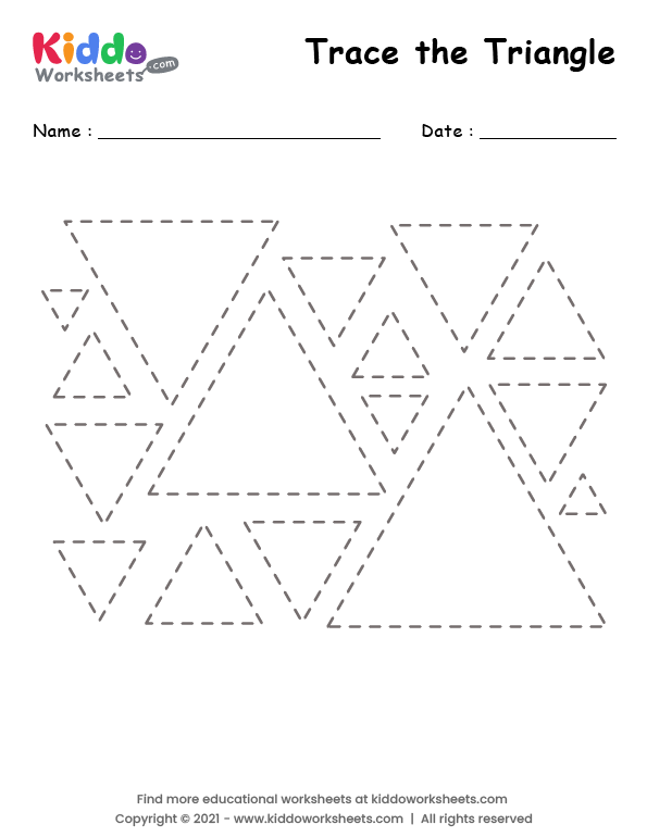 Free printable tracing shape triangle worksheet