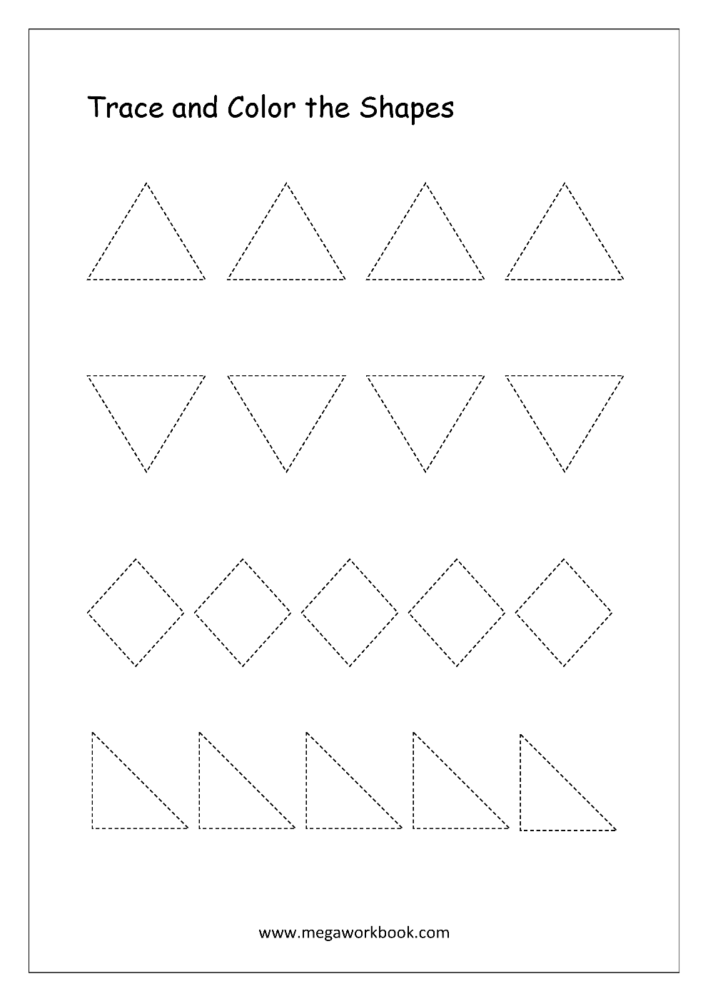 Free printable shapes worksheets