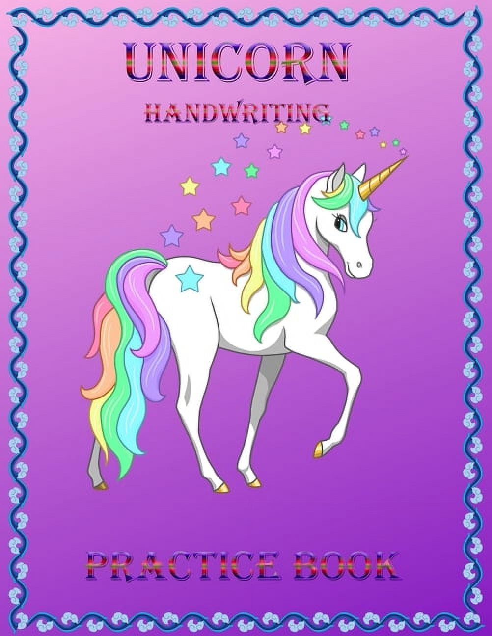 Unicorn handwriting practice book cute unicorn coloring pages for kids