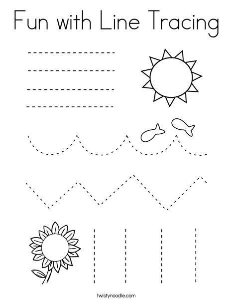 Fun with line tracing coloring page