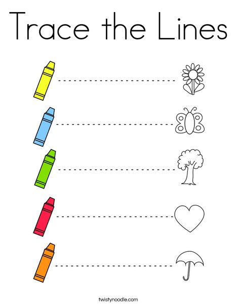 Trace the lines coloring page