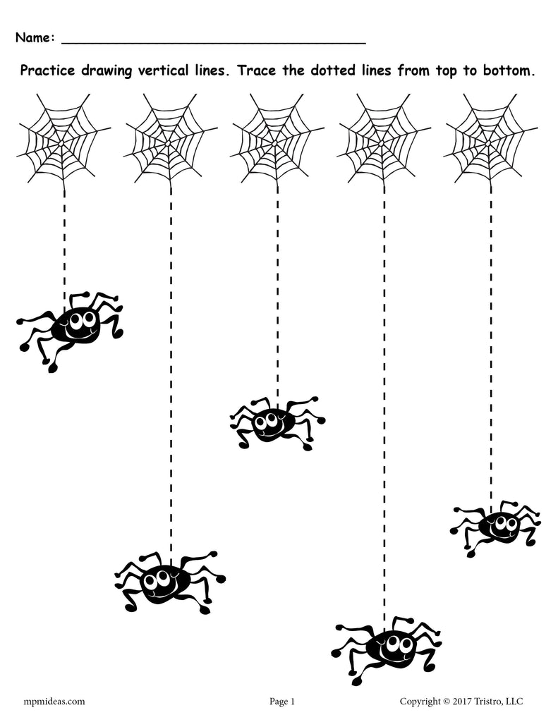 Printable halloween line tracing worksheets â