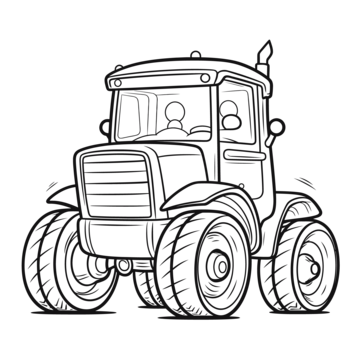 Cartoon tractor coloring page outline sketch drawing vector realistic tractor drawing realistic tractor outline realistic tractor sketch png and vector with transparent background for free download