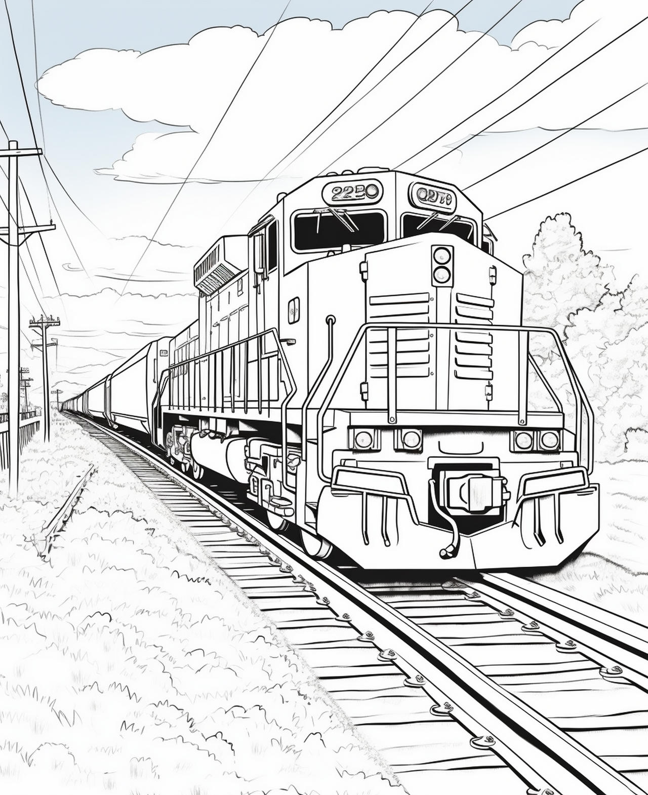 Trains coloring pages in premium quality by coloringbooksart on