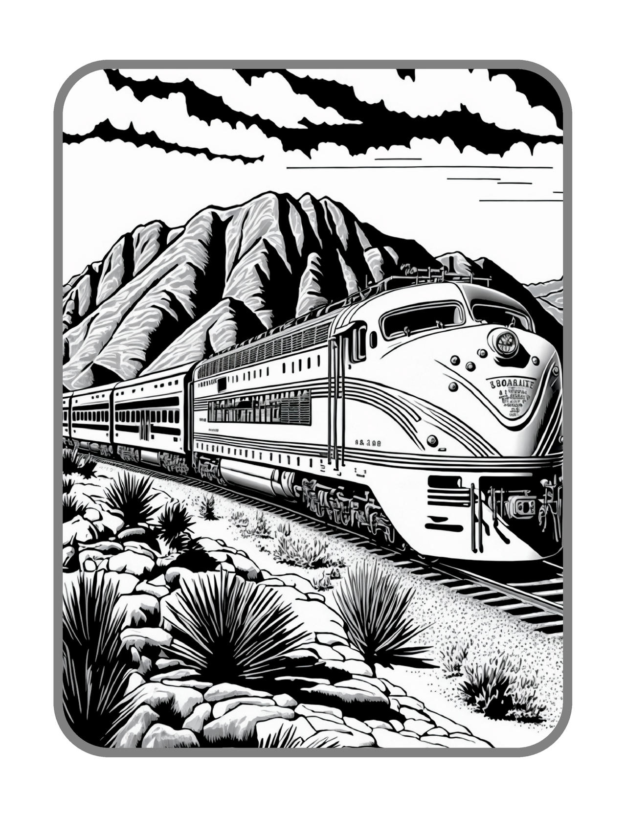 Beautiful trains coloring pages in premium qlty by coloringbooksart on