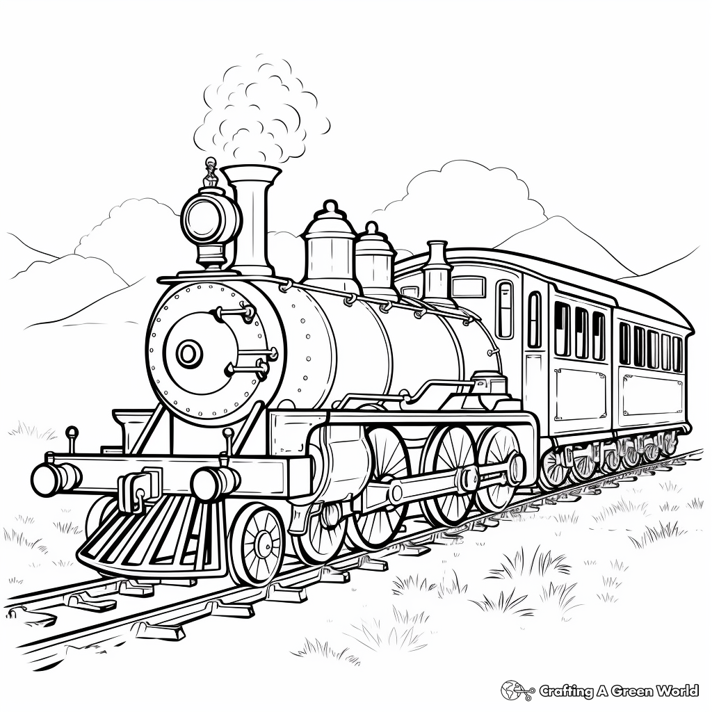 Steam train coloring pages