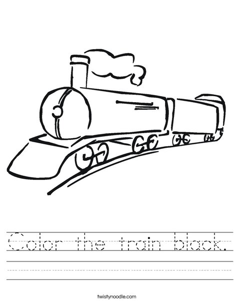 Color the train black worksheet