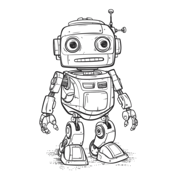 Robot coloring vector art png images free download on