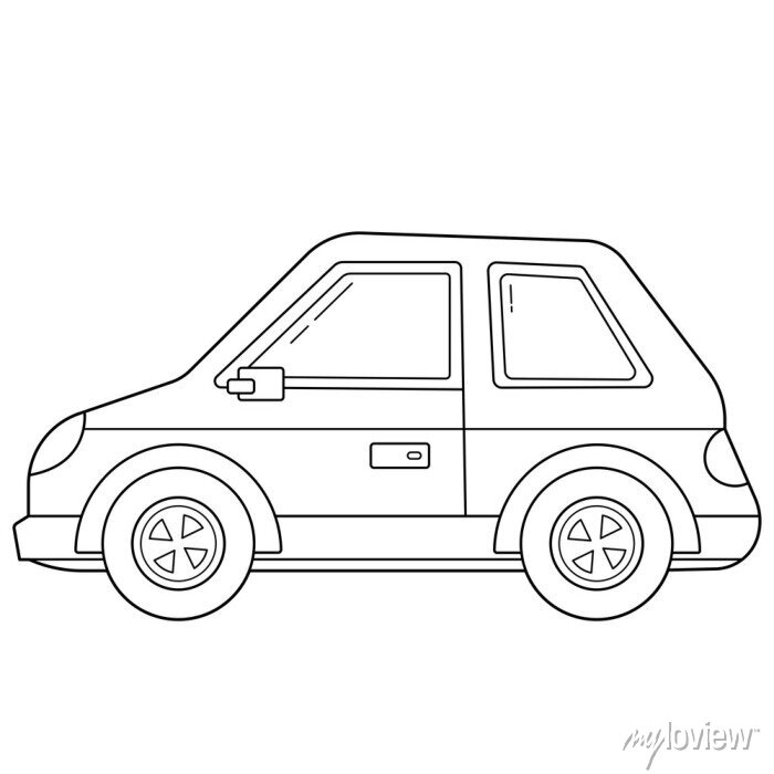 Coloring page outline of cartoon car images transport or vehicle â wall stickers transportation outline contour