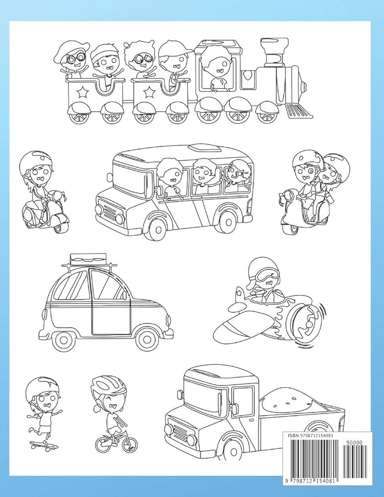 Transportation coloring book for kids transportation coloring book for toddlers pages of things that go cars bus and truck by publisher af book