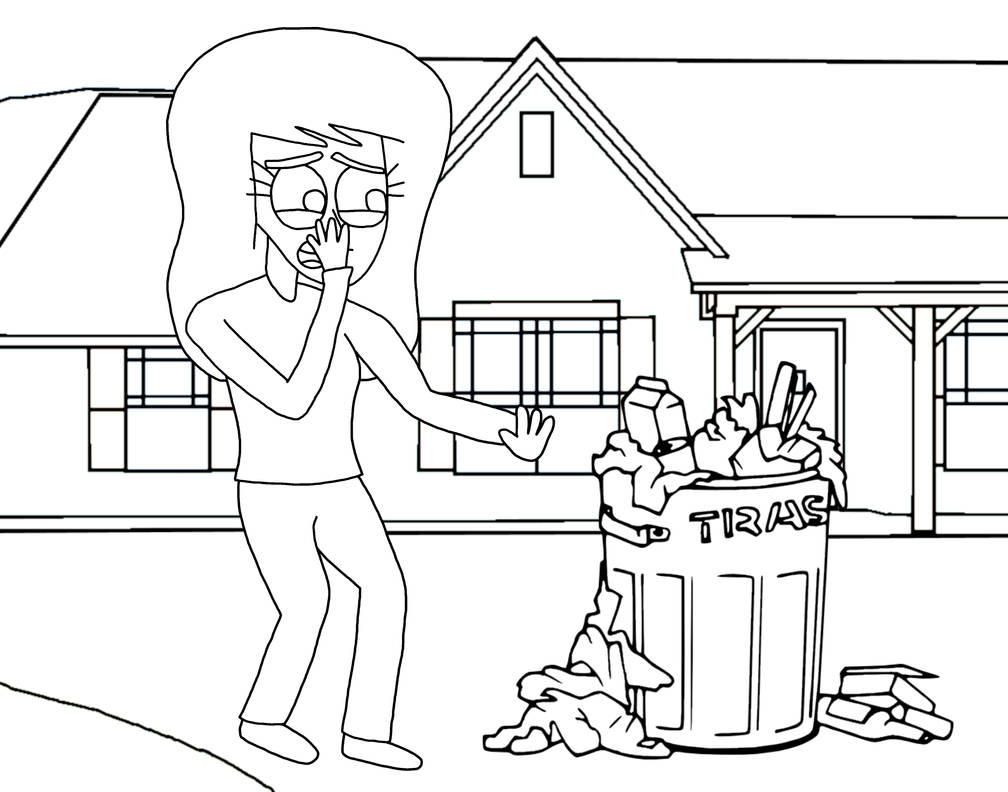 Stinky trash coloring page by risingsun on