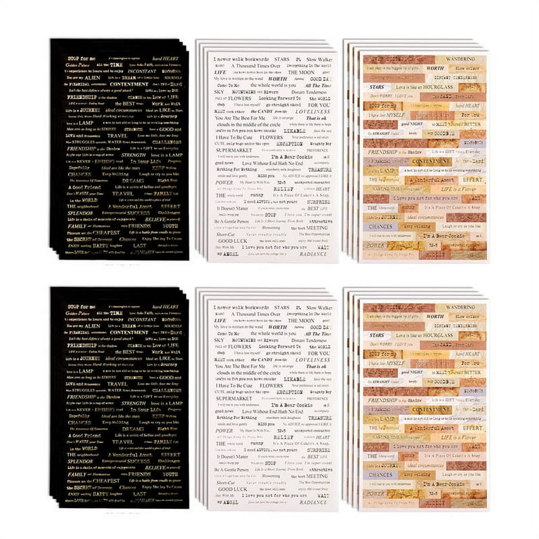 Pcs vintage scrapbook letters stickers gilding words phrase diary travel planner decor scrapbooking diy craft sticker