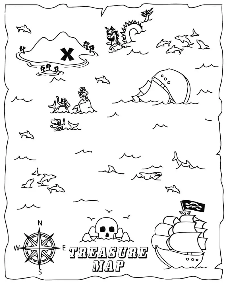 Treasure map malvorlagen