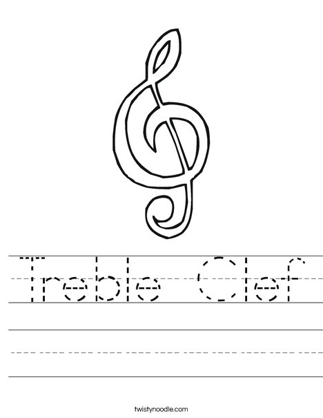 Treble clef worksheet