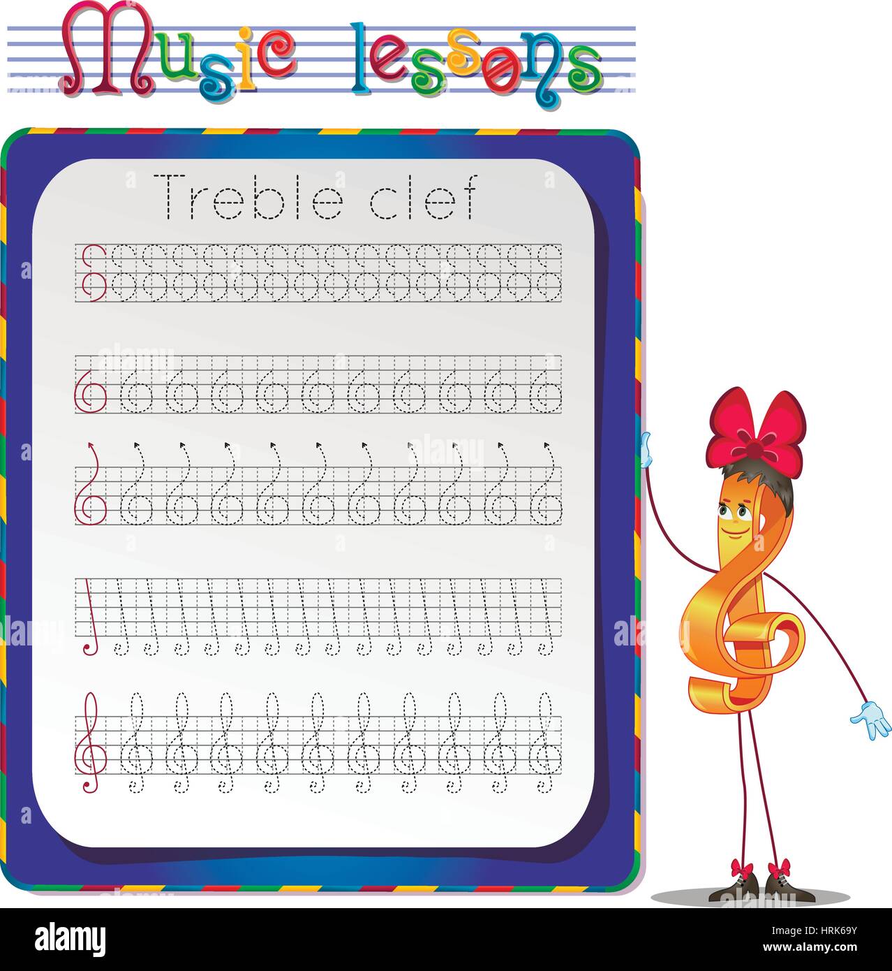 Treble clef drawing stock vector images