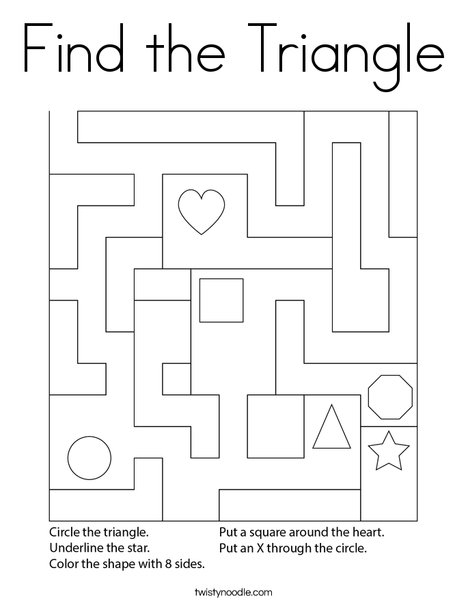 Find the triangle coloring page