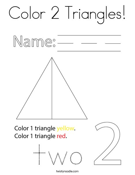Color triangles coloring page