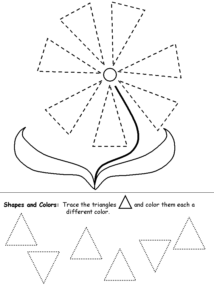 Preschooltriangleworksheetstraceandcolor crafts and worksheets for preschooltoddler and kindergarten