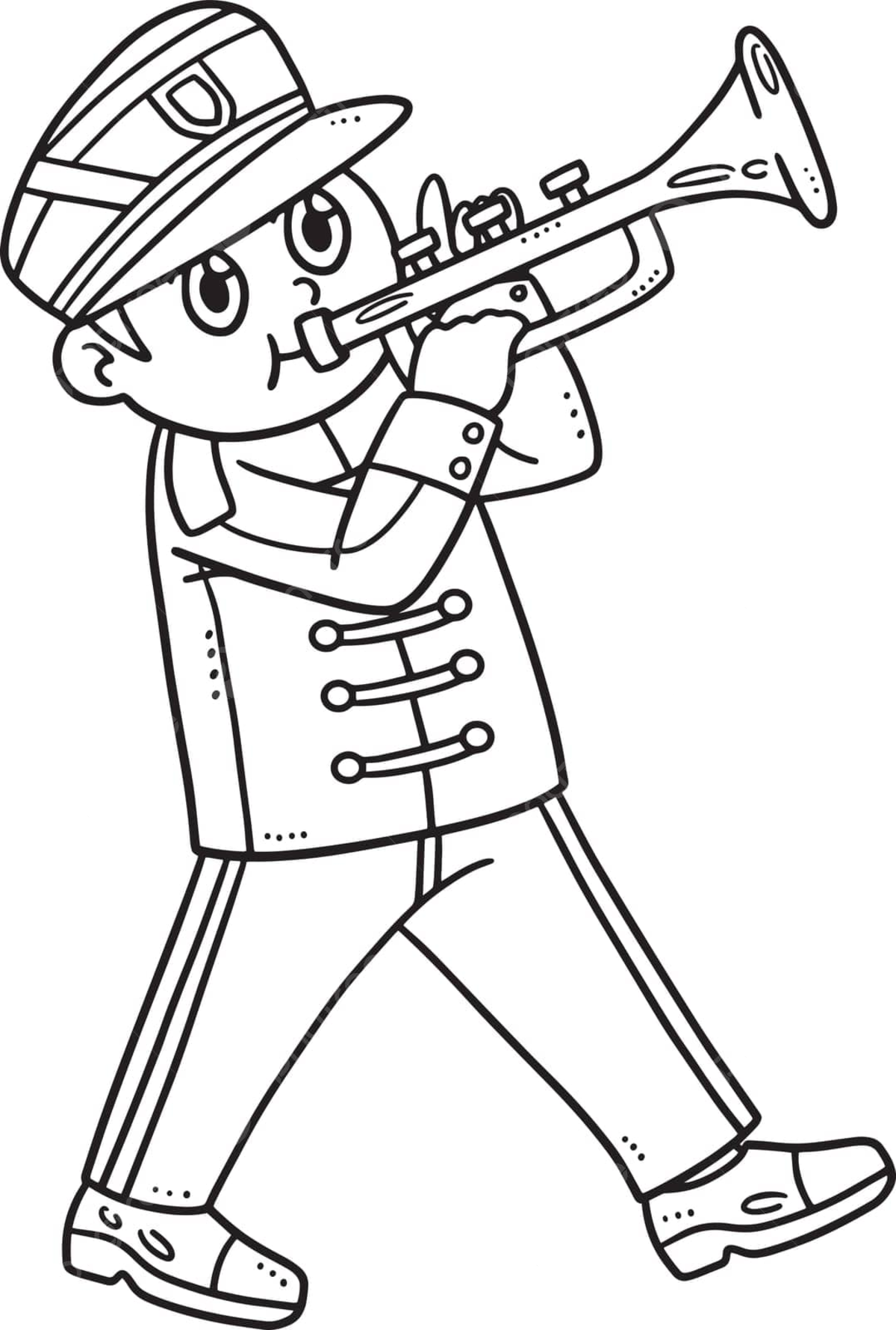 Soldier playing trumpet isolated coloring page decoration day memorial day vector vector rat drawing ring drawing soldier drawing png and vector with transparent background for free download