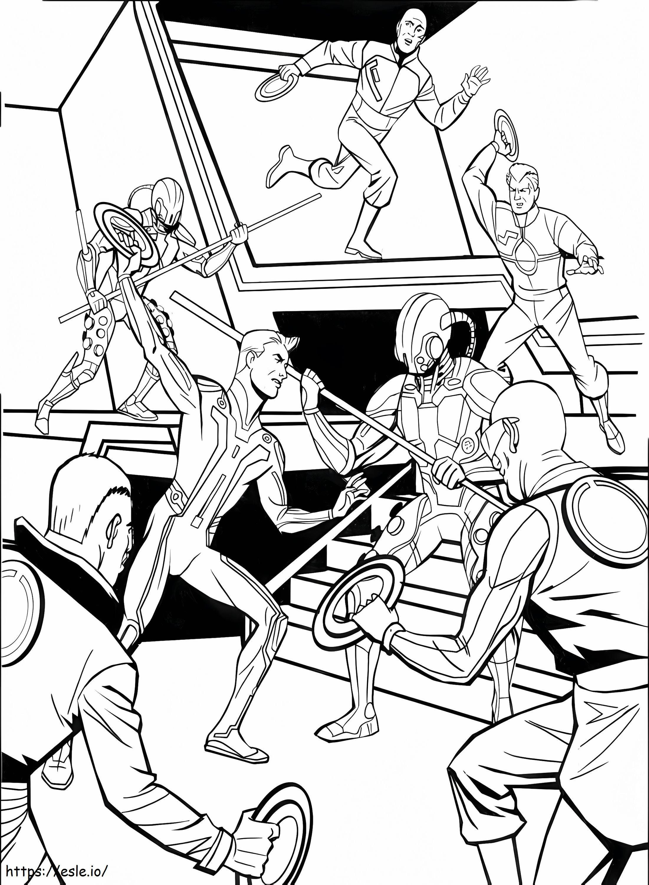 Fighting tron coloring page