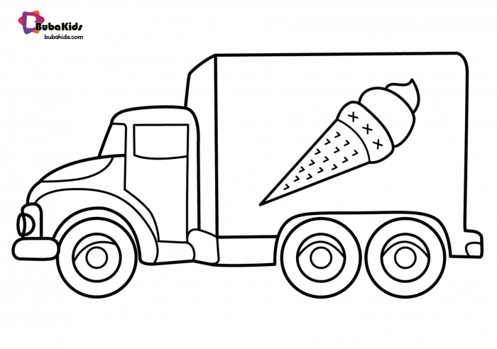Transportation coloring page ice cream truck worksheets