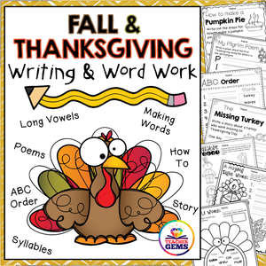 Fall and thanksgiving writing and word work â teacher gems