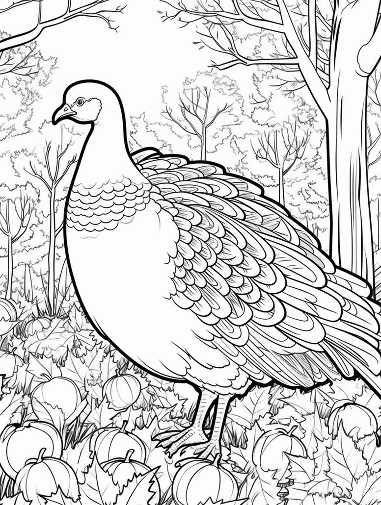 Turkey in a forest
