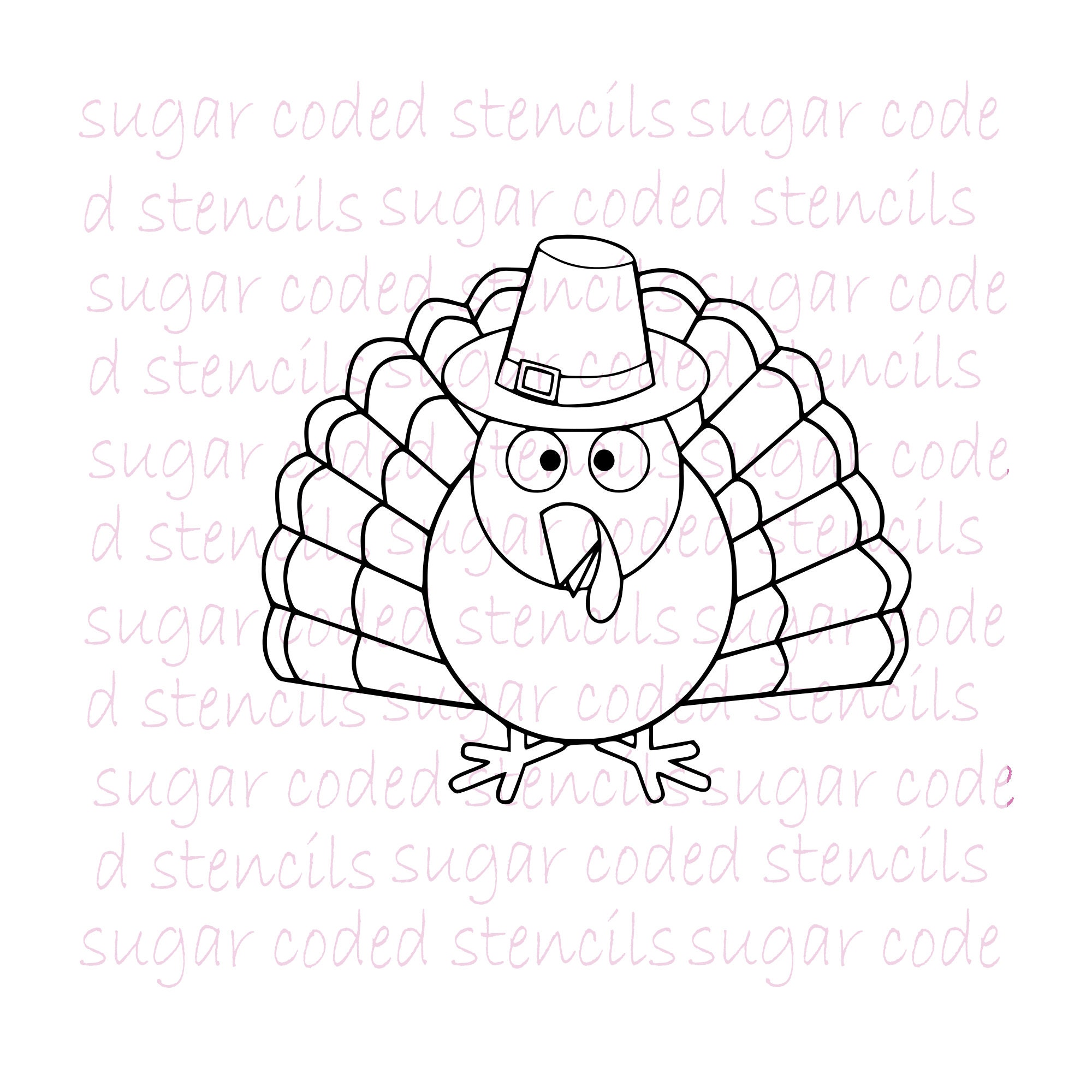 Turkey thanksgiving pyo silk screen cookie stencil