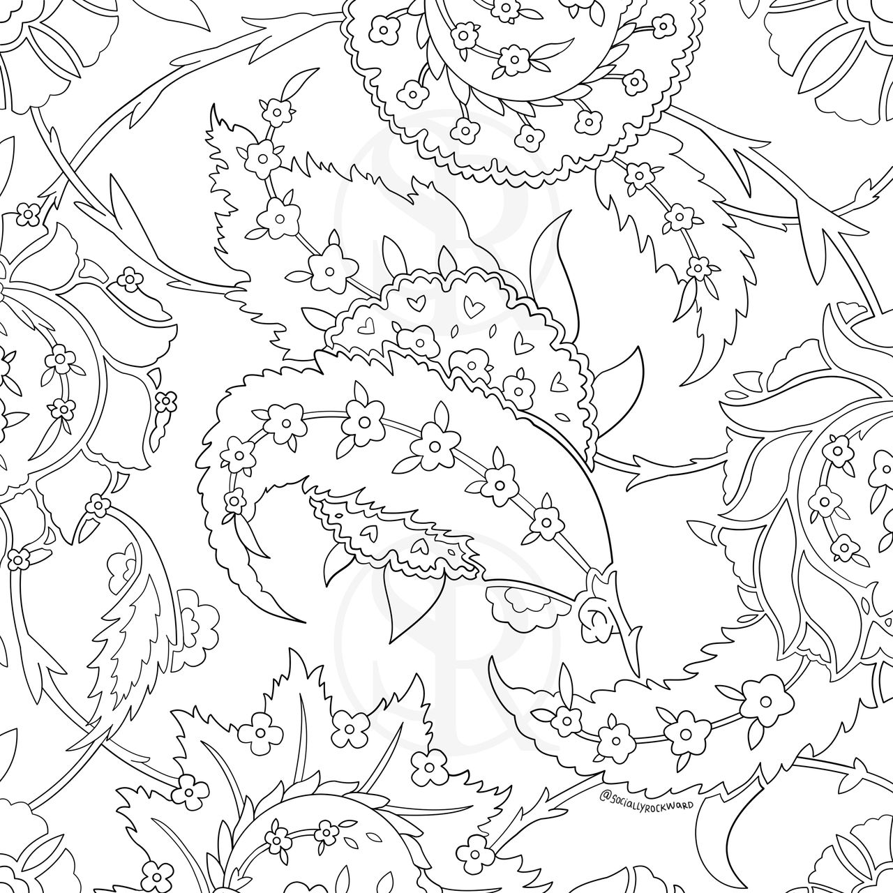 Free coloring page turkish tiles by sociallyrockward on
