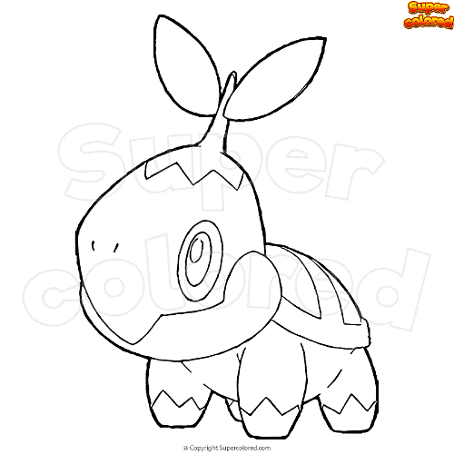 Coloring page pokemon turtwig