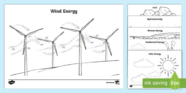 Renewable and non renewable energy coloring sheets