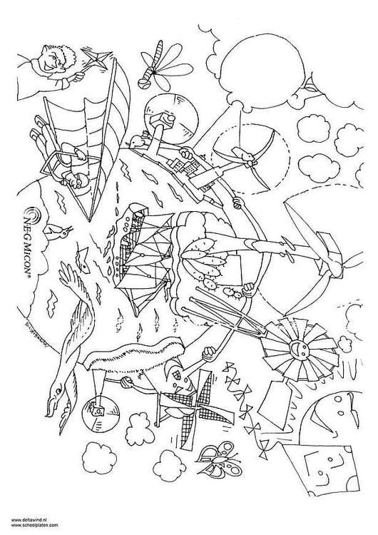 Coloring page renewable energy