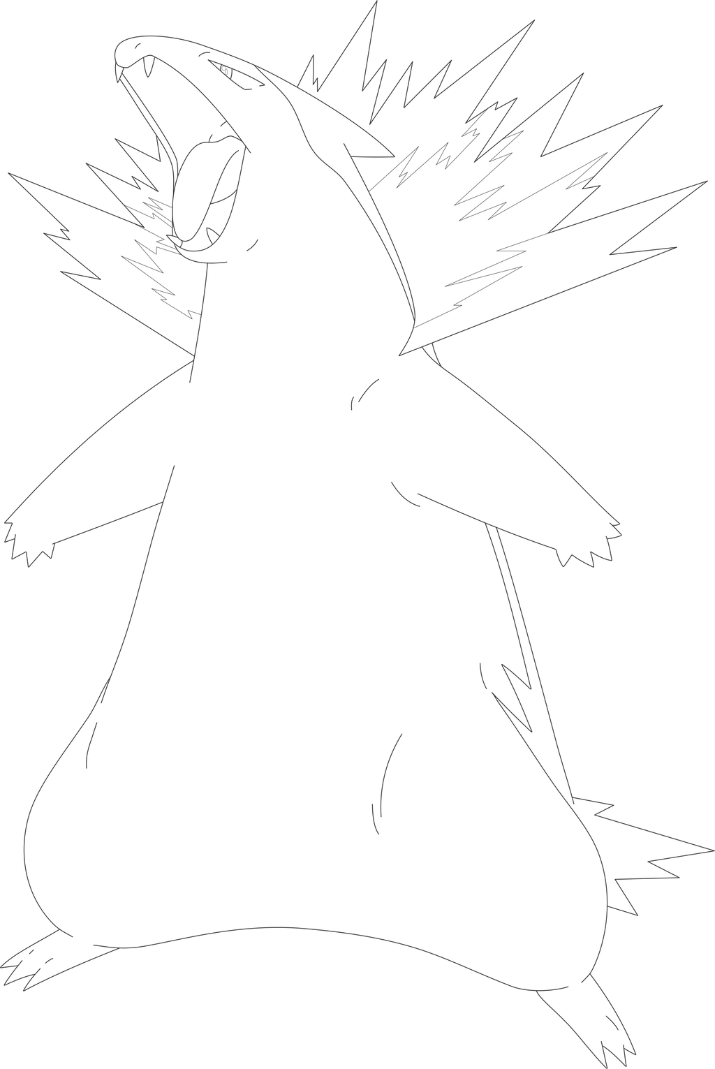 Lineart of typhlosion by inukawaiilover on