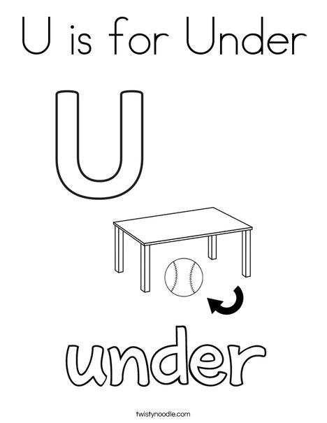 U is for under coloring page