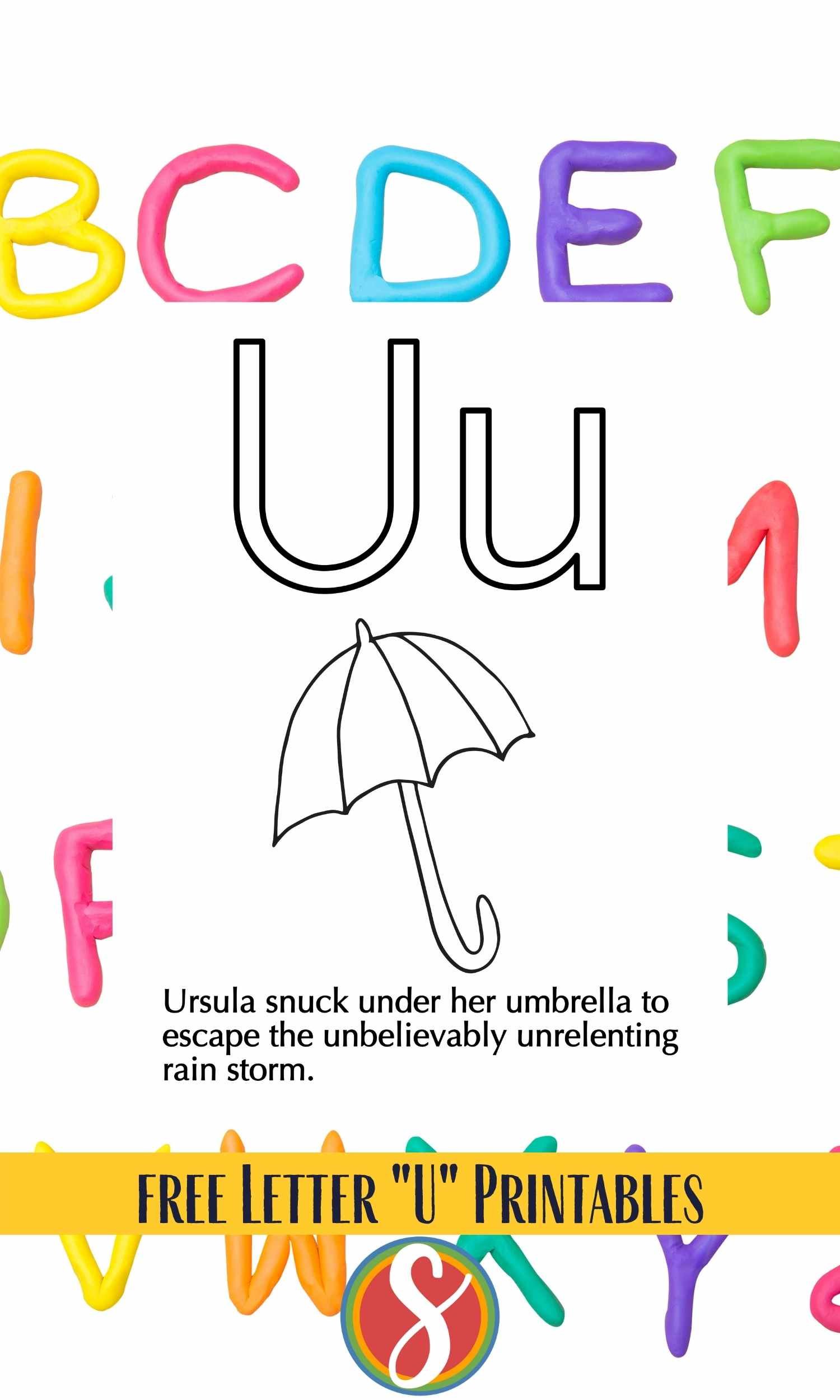 Free letter u coloring pages â stevie doodles