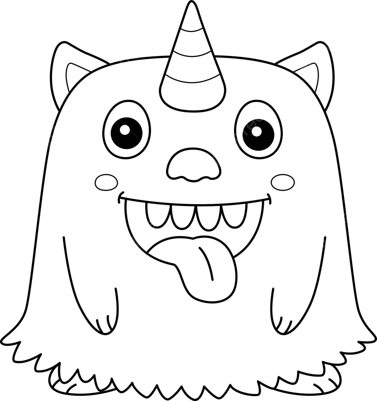 Monster unicorn coloring page for kids devil ugly silly vector monster drawing unicorn drawing devil drawing png and vector with transparent background for free download
