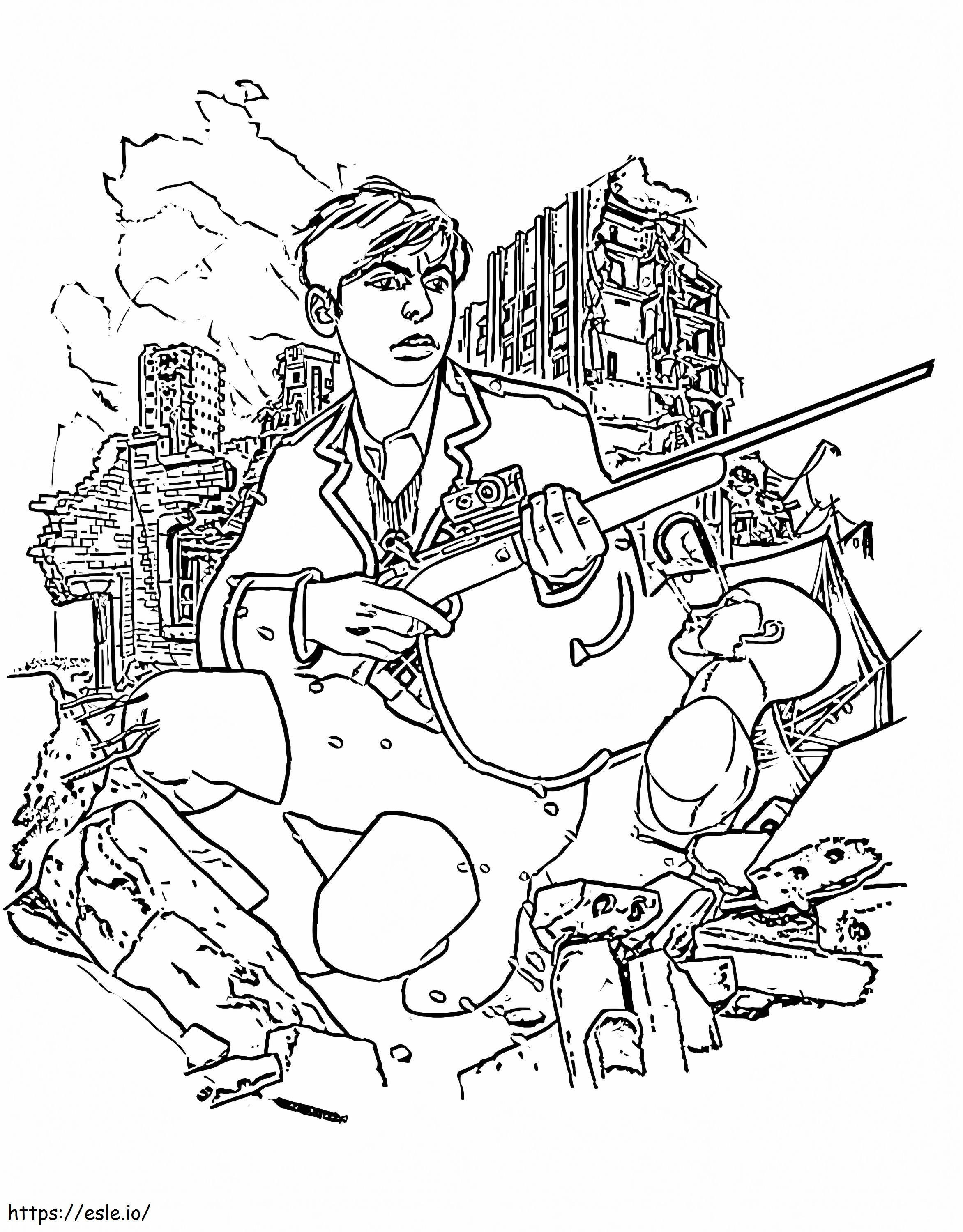 Number five from umbrella academy coloring page