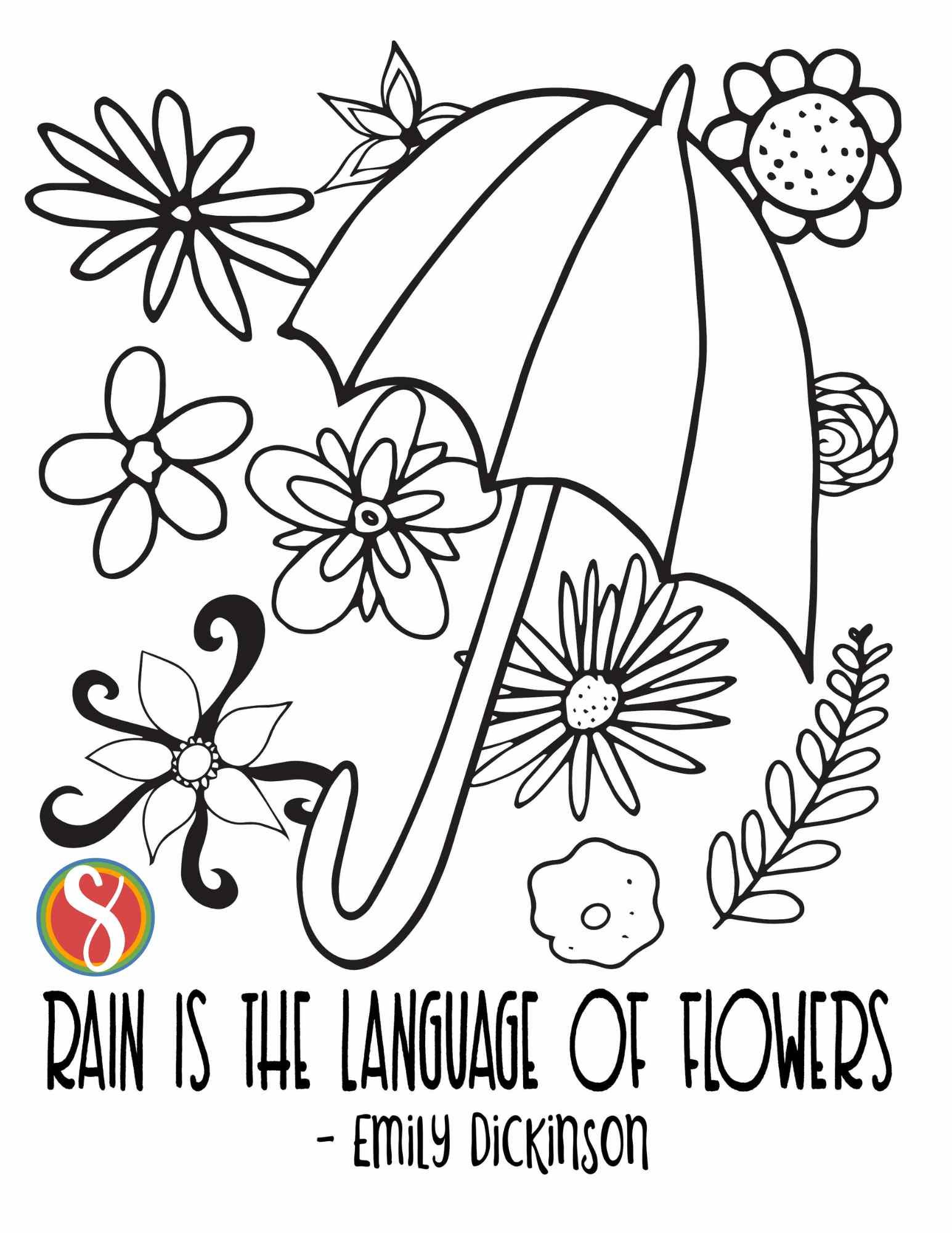 Free umbrella coloring pages â stevie doodles