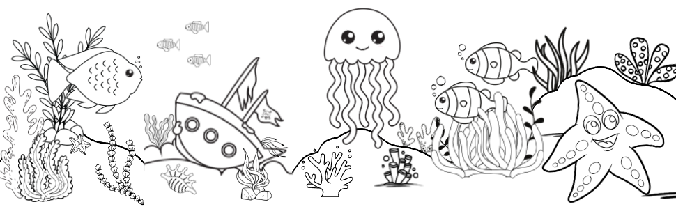 Under the sea perfectly simple coloring book for kids books bunkos books
