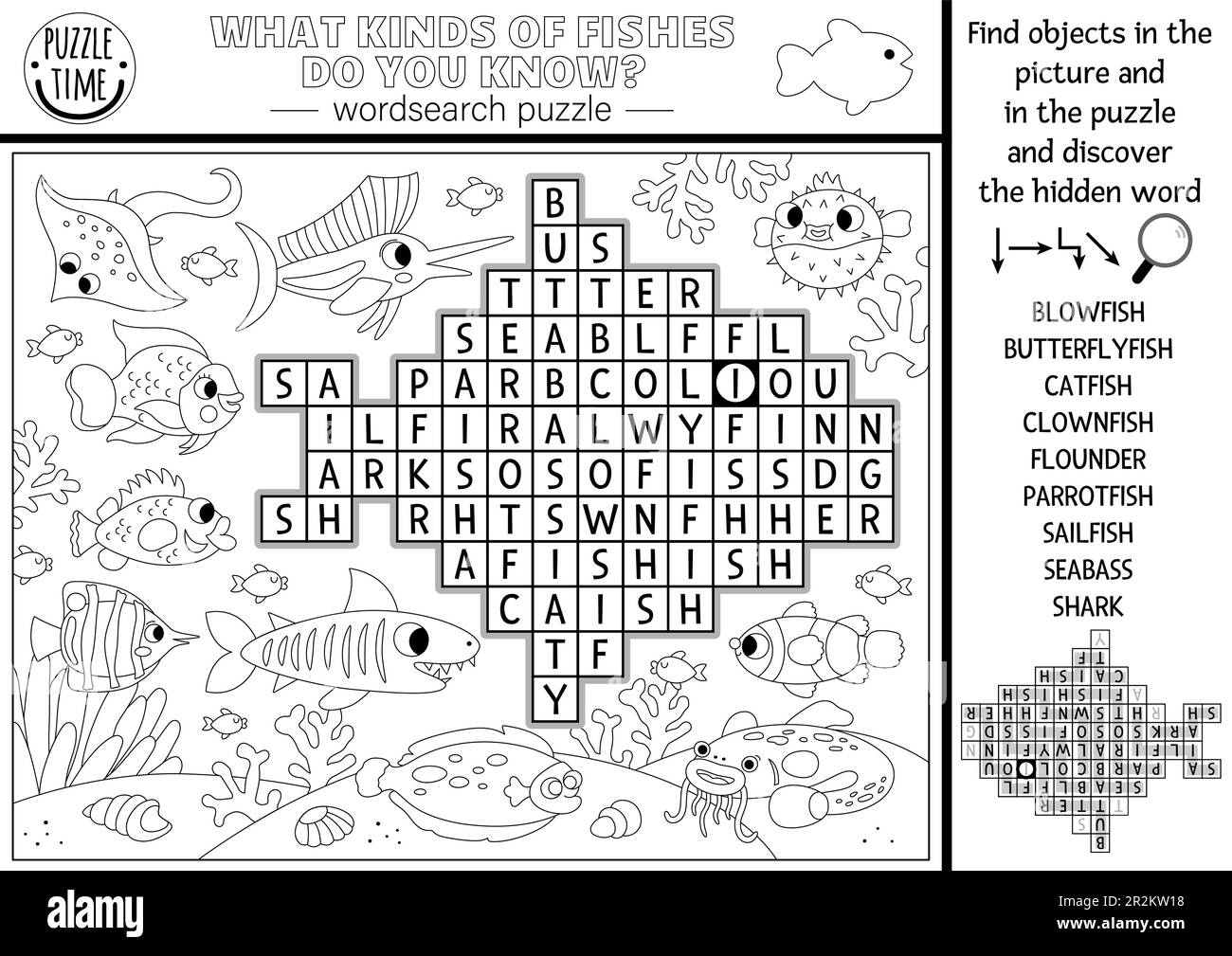 Word search puzzle black and white stock photos images