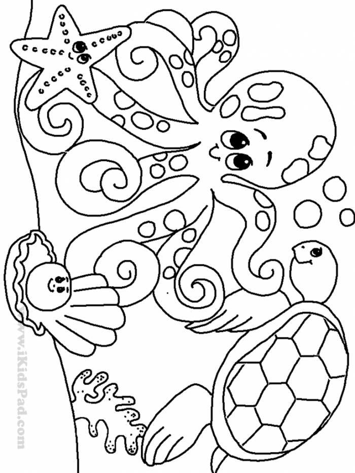 Under the sea coloring page worksheets